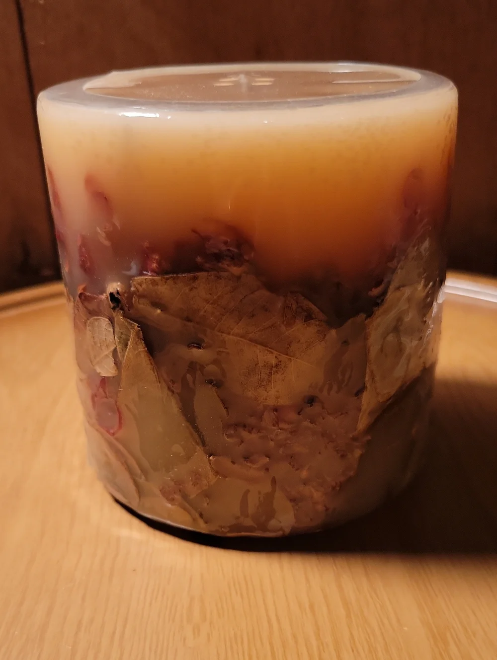 Longaberger Floral Inclusion Candle in Cream and Brown Sweetheart Rose